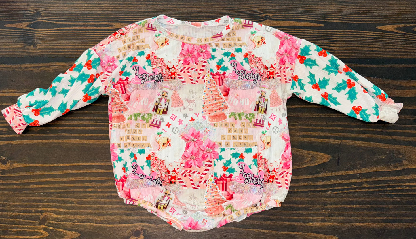 3/4T HANDMADE CHRISTMAS ROMPER