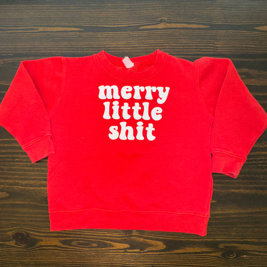 6Y MERRY LITTLE SHIT SWEATSHIRT