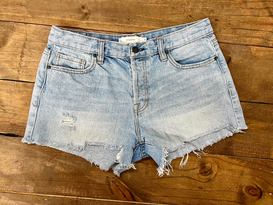 HIDDEN BRAND DISTRESSED BUTTON FLY DENIM SHORTS SIZE MED