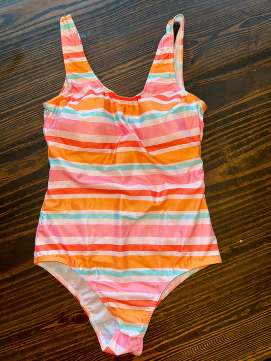 WOMENS MED BRIGHT STRIPES SWIMMY NWOT