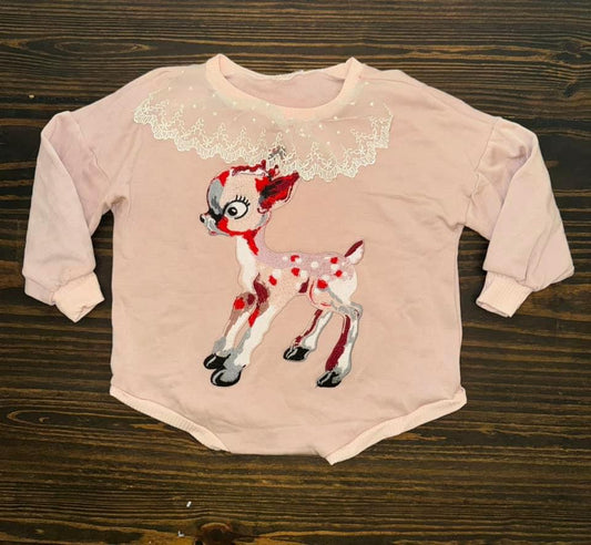 3T HANDMADE REINDEER ROMPER