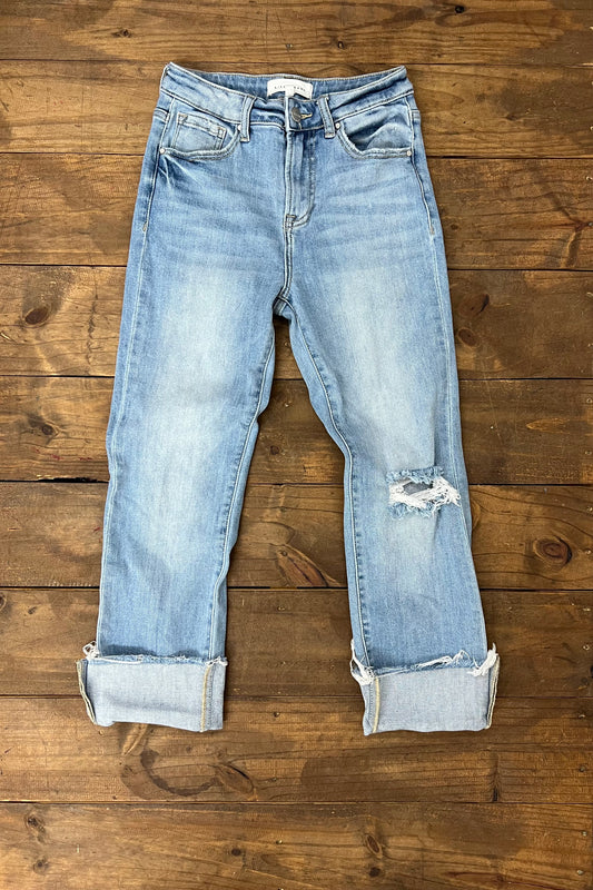 RISEN DENIM JEANS (SIZE 1/25)